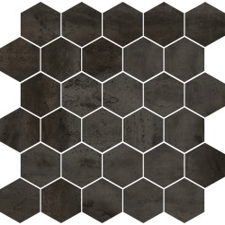 Mosaico Hexagono Acero Black Cifre Cerámica Cifre Acero Lapatto