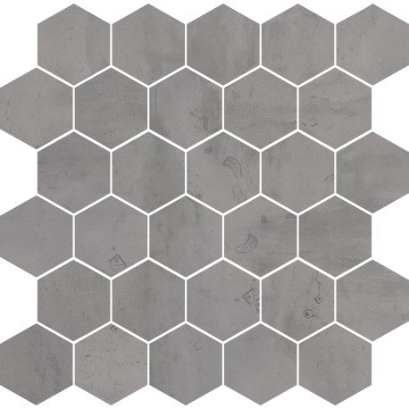 Mosaico Hexagono Acero Pearl Cifre Cerámica Acero Lapatto Cifre cerámica