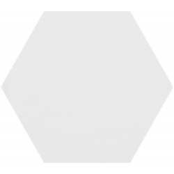 Prissmacer. Shiny White azulejo hexagonal aspecto manual 19,8x22,9