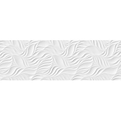 Cifre Cerámica. Carrelage rectifié Blanc Glaciar relief Leaves 30x90