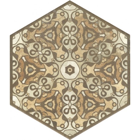 Aparici. Terre Stamp Hexagon 25x29 Grès cérame imitation terre cuite Aparici  Terre Carrelage Effet Argile Aparici