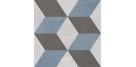 Tau Cerámica. Classics Rubik Gray 22,3x22,3 Grès cérame effet hydraulique Tau Classics Carrelage hydraulique 22,3x22,3 Tau