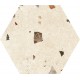 Codicer. Hexagonal Sonar Marfil 22x25 efecto terrazo