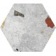 Codicer. Hexagonal Sonar Silver 22x25 efecto terrazo