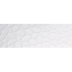 SHO. Colours Relief Leaf white matt 33x100rec Azulejos Sanchis Colours Faïence monochrome Sho
