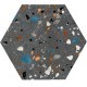 Prissmacer. Hexagonal Gobi Nero 20x24 Porcelánico mate