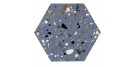 Prissmacer. Hexagonal Gobi Blu 20x24 Carrelage matt Prissmacer  Gobi Hex. Carrelage effet terrazzo