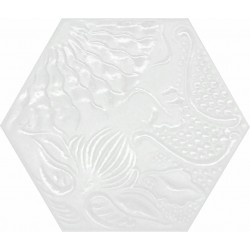 Codicer. Hexagonal Gaudi Lux White 22x25 Porcelánico Brillo Codicer  Gaudi Porcelánico Hexagonal Codicer