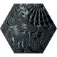 Codicer. Hexagonal Gaudi Lux Black 22x25 Carrelage Brillant