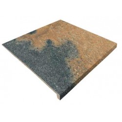 Keros. Peldaño extrusionado Moritz Mix Antislip 33x33 Keros Moritz Porcelánico efecto pizarra oxidada Keros