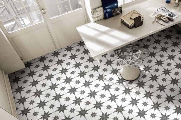 Gres porcelánico efecto pavimento hidráulico Stella 25x25 codicer