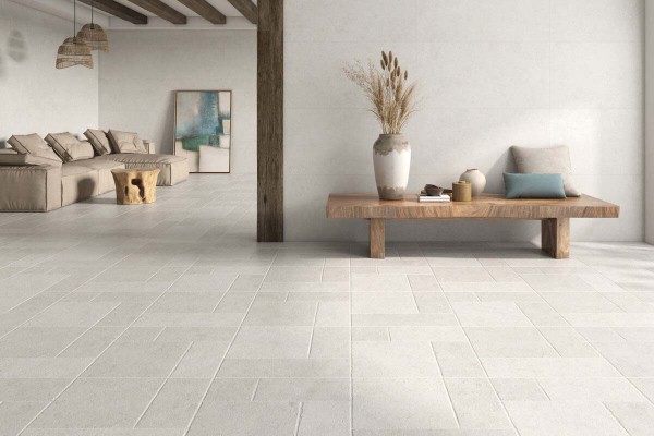 Porcelánico rectificado efecto piedra caliza para interior y exterior. Montpellier Geotiles