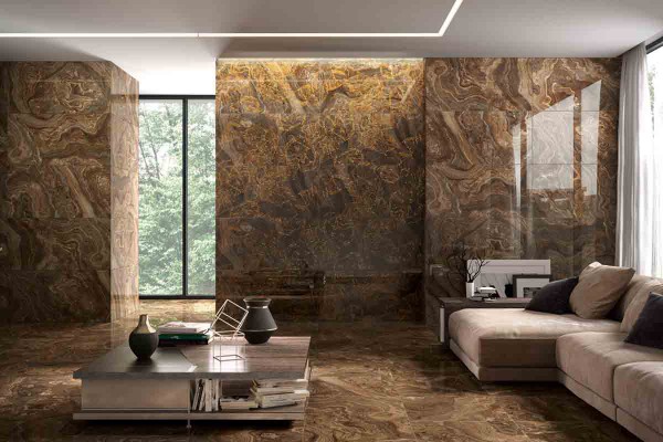 Descubre la elegante y resistente colección de gres porcelánico efecto mármol pulido Rhapsody de Naxos ceramica en mytile.online. ¡Haz tus espacios aún más exclusivos!