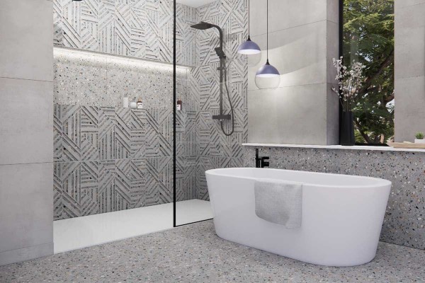 Porcelánico efecto terrazo para interior. Gobi Prissmacer